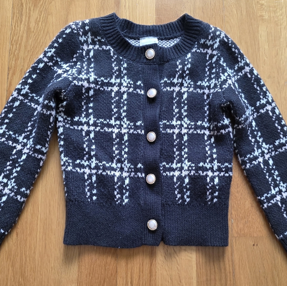 Abercrombie Kids Black and White Knit Cardigan